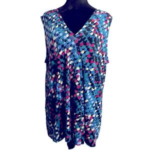 Dana Buchman colorful sleeveless top. Size XL